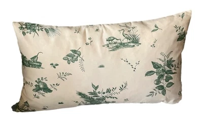 Funda Almohada Lumbar Brunschwig Chinoiserie Verde Y Crema 14 Alto X 24 Ancho Foto 1 de 4