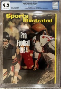 CGC 9.2 9/7/64 NEWSSTAND YA Tittle Giants Football Preview Sports Illustrated - Picture 1 of 2