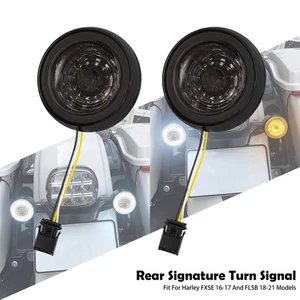 Bullet Style Amber LED Turn Signal Inserts w/ Smoke Lens For Harley FXSE 2016-17 - Picture 1 of 13