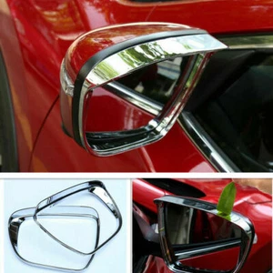 Chrome Side Rearview Mirror Cover Rain Eyebrow Trim For 2014-2020 Nissan Rogue - Picture 1 of 9