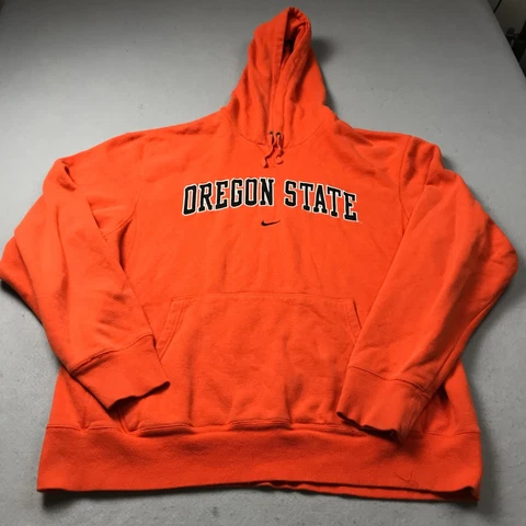 VINTAGE Oregon State Beavers Hoodie Mens XL Orange Nike Center Swoosh NCAA Logo Cover
