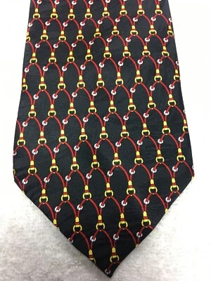 ASHFORD & BROOKS CORBATA HOMBRE NEGRA CON ROJO AMARILLO BLANCO 4 X 59 NUEVA SIN ETIQUETAS Foto 1 de 4