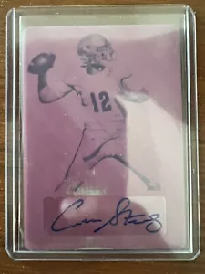 2022 Leaf Flash Football 1/1 Magenta Plate Carson Strong Auto BA-CS1 - Picture 1 of 2