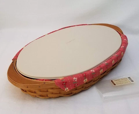 Longaberger Oval Serving Tray Basket Tray, Liner Protector PICNIC TABLE TAILGATE Cover