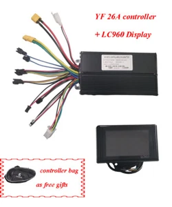 36V/48V 26A YF Black E-bike Controller +SW900/LC960 Display+3pin connect box.  - Picture 1 of 9