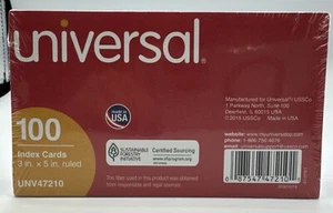 Universal Karteikarten - linierte Karteikarten 3 x 5 weiß säurefrei klassisch 100ct. Neu - Bild 1 von 8