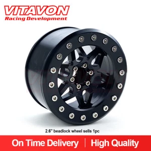 Vitavon CNC Alu 2.6" beadlock wheel sells 1pc All Black - Picture 1 of 5