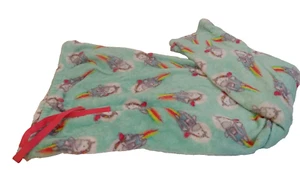 Pajama Pant Sleepwear Unicorns Girls Size Large Teal Green Red Blue Tie Up - Picture 1 of 5