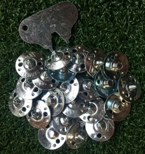 Adidas Champ Ceramic Tipped Silver Metal Golf & Cricket Spikes 6mm Steel Thread - Picture 1 of 4