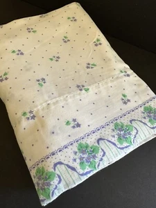 Vintage JP STEVENS Full Flat Sheet Lavender Flower Dots Cottage Core - Picture 1 of 20