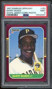Barry Bonds Rookie Card 1987 Donruss Opening Day #163 PSA 9
