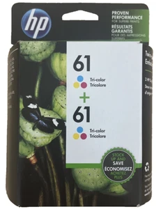 Nuevo cartucho de tinta HP paquete doble 61 tricolor + 61 tricolor - Imagen 1 de 4