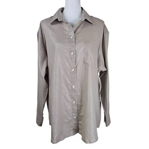 Camisa Gap The Big Blusa Grande Con Botones Talla L Rayas Metálicas Lagenlook - Imagen 1 de 10