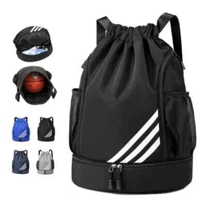 New Design Sports Backpacks Soccer Drawstring Bag Gym Backpack Travel Hiking New - Picture 1 of 19