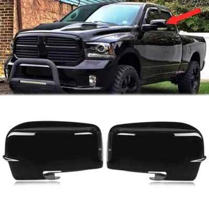 Replacement Mirror Cover For Dodge RAM 1500 2009-2012 W/Turn Signal Gloss Black - Picture 1 of 10