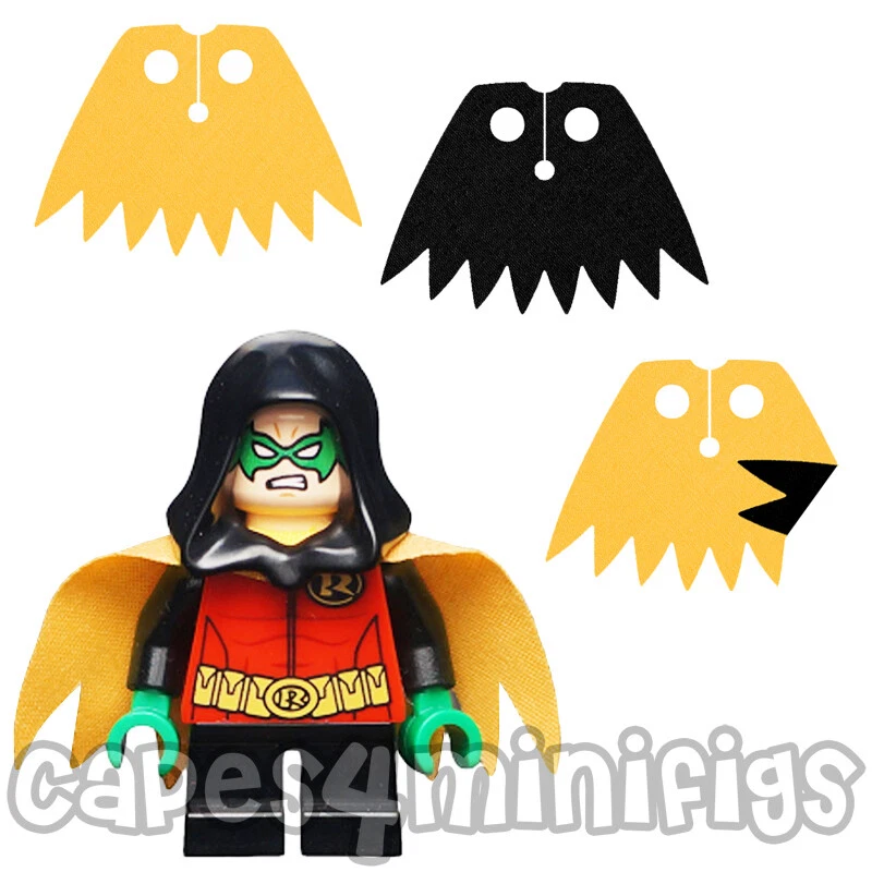 CAPES4MINIFIGS 2 mantelli PERSONALIZZATI per la tua minifig Lego Robin Batman: Rescue from Ra's al Ghul set.