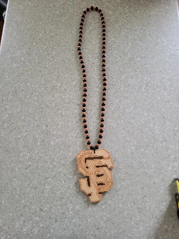 San Francisco Giants Fan  Necklace Wooden Pendant MLB 34 Inches Cover