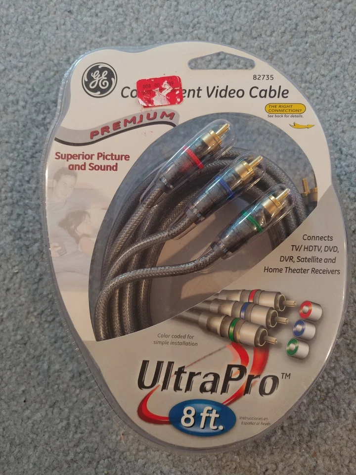 New Sealed GE Premium Component Video Cable 82735 Ultra Pro 8 Feet  - Image 1 of 2