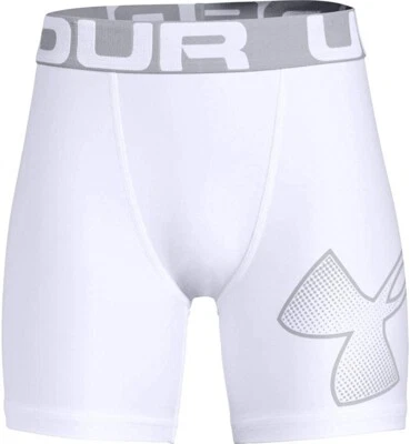 Under Armour 263160 Boys' Heatgear Armour Fitted Shorts White Size Large - Image 1 of 2