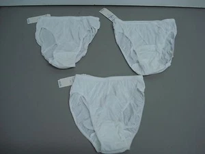 NWT USA Made Nancy King Lingerie 3 Hi-Cut Cotton Panty Size 5 White #937N - Picture 1 of 2