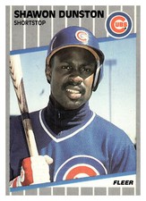 1989 Fleer 424 Shawon Dunston   Chicago Cubs