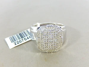 NWT CHUCK CLEMENCY STERLING SILVER DIAMOND PAVE' LARGE MENS RING SIZE 12 - Picture 1 of 10