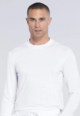 Scrubs Cherokee Workwear Men Underscrub Knit Top WW700 WHT White Free Shipping - Image 1 of 4