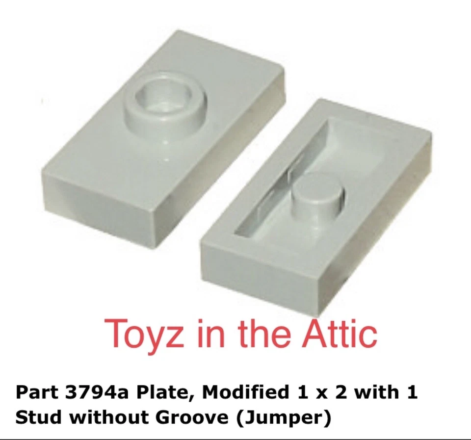 Lego 1x 3794a Light Gray Plate, Modified 1 x 2 with 1 Stud 897 - Image 1 of 1