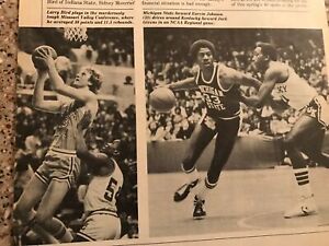 1979 VINTAGE 2PG PRINT ARTICLE ON COLLEGE BASKETBALL STAR KIDS LARRY BIRD+MAGIC
