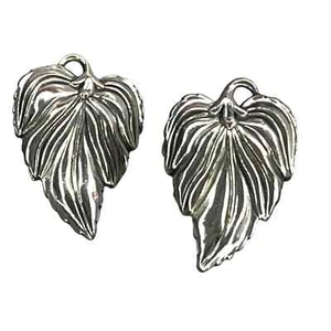 Vintage Signed Danecraft 925 Sterling Silver Leaf SCREW BACK EARRINGS 1" Leaves - Picture 1 of 6
