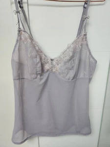 Intimo Lavender Embroidered Trim Camisole Top 20 - Picture 1 of 3