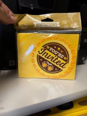 Cheers and Beers Post Card Invitations Paper w/Envelopes 8 Pack Birthday Party - Image 1 of 2