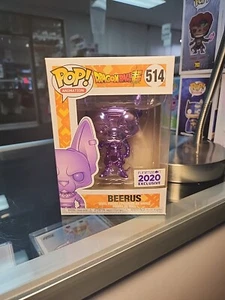Funko Pop! Vinilo Dragon Ball Beerus (cromo púrpura) #514 Funimation con PROTECTOR - Imagen 1 de 6