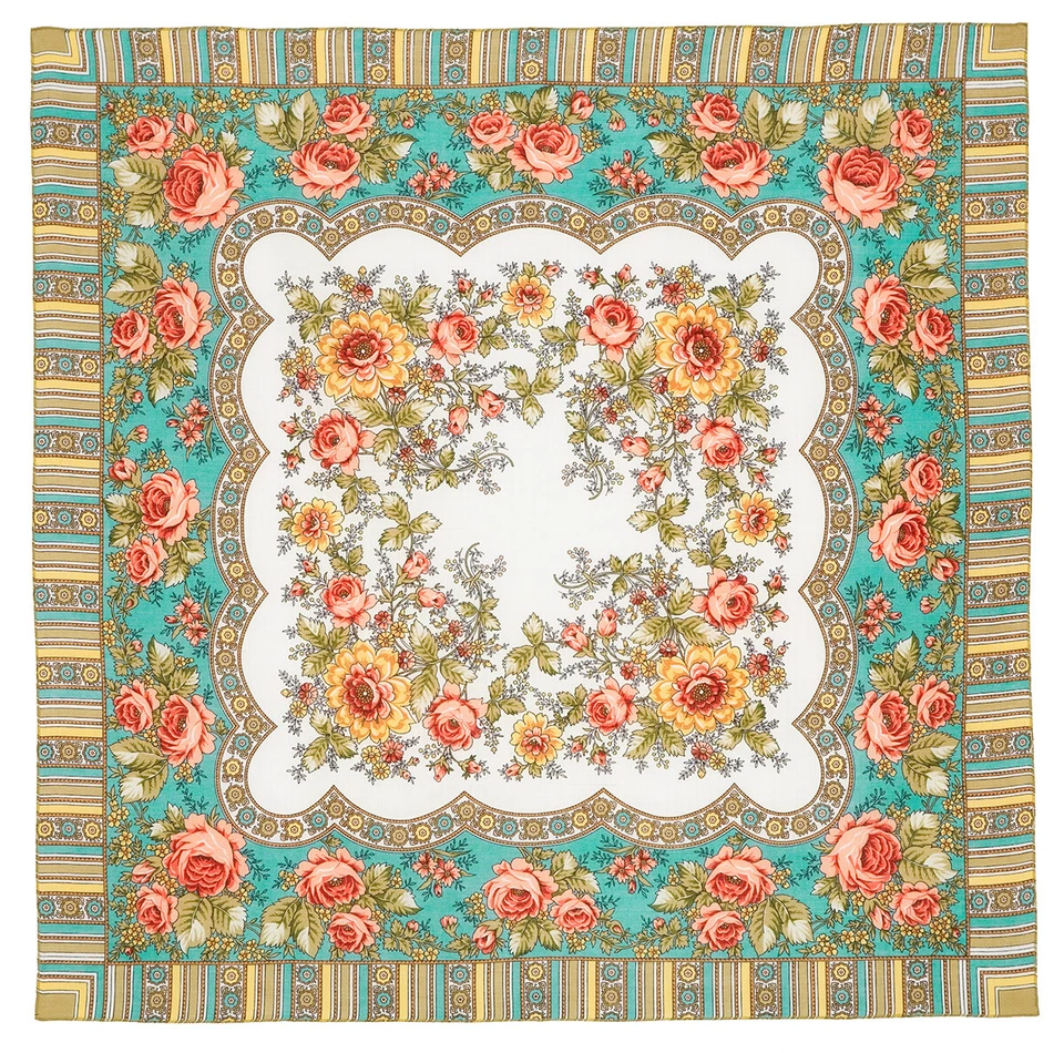 Pavlovo Posad Wolltuch 89x89 cm 1347-3 Wollschal Schal Tuch Wolle Halstuch