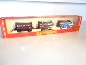 Hornby R6005 3 x Plank wagons set Charles Stott. In V/good cond. OO Scale. Boxed - Picture 1 of 11