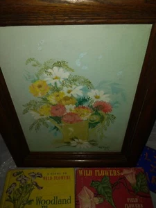 Cool Vintage 1983 Oil Painting + Two 1940s Wild Flower Books (See description) - Picture 1 of 5
