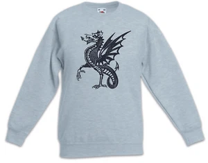 DRAGON IV Kinder Pullover Tattoo Medieval Monster Asia Dungeon Knight Drache - Picture 1 of 1