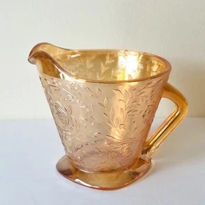 Floragold By Jeannette 1960s Amberglo Iridescent Pressed Glass 8 oz. Creamer - Picture 1 of 9