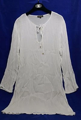 Athena Swim Tunic Cover Up Sz M White (i21) - Image 1 of 2