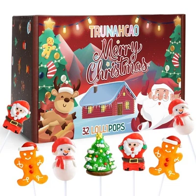 Christmas Lollipop Suckers,32 Count Christmas Candy Individually Wrapped Bulk... - Image 1 of 4