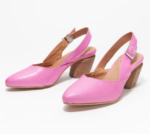 Miz Mooz Leather Slingback Pumps Aurora Fuchsia 39/M Used - Picture 1 of 1