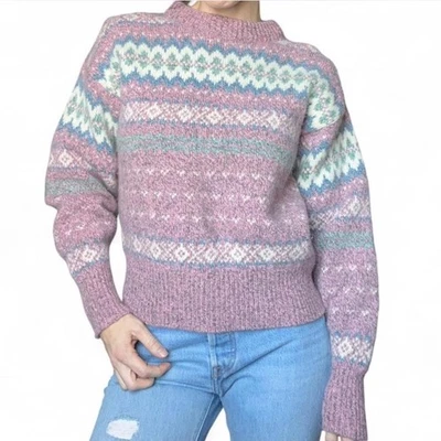 Suéter Rosa Tejido Isla Justa Mezcla Lana Mujer Eddie Bauer De Colección Talla M Hecho en EE. UU. Foto 1 de 4