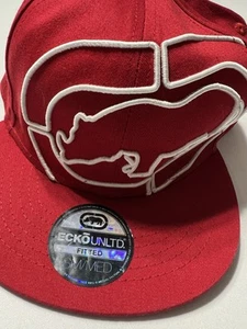 Ecko Unlimited SM/MED Fitted Hat RED & WHITE Embroidered Logo - Picture 1 of 8