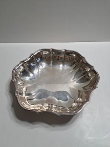  Piatto vintage design Chippendale in argento diametro 11" - Foto 1 di 11