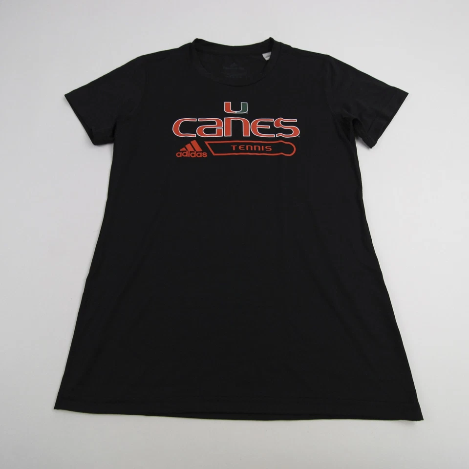 Miami Hurricanes adidas Aeroready Short Sleeve Shirt Women's Black New - Image 1 of 1