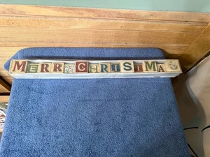 VTG Rustic Country Christmas, Merry Christmas Holzklötze 24" Länge. Neu - Bild 1 von 10