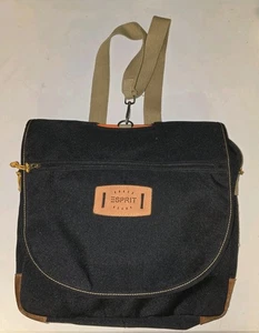 Vintage Y2K Esprit Rough & Ready Tote Backpack Messenger Bag Black W/ Strap - Picture 1 of 15