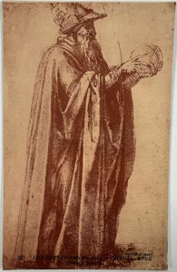 Figura de estudio de Miguel Ángel postal vintage Museo Británico de Londres Alinari - Imagen 1 de 2