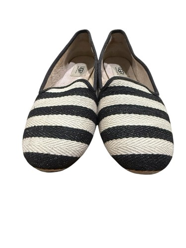 Mocassini donna UGG AUSTRALIA a righe estivi taglia 7 5 blu bianco