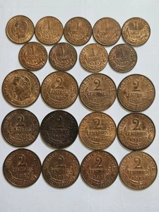 LOT 21 X 1 & 2 Centimes 1853 - 1920 Qualité DUPUIS Napoléon 3 FRANCE - Bild 1 von 12